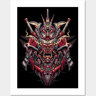 Great Skull Samurai Mecha Illutration 2 Posters and Art